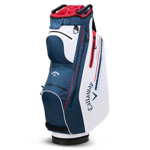 Callaway Golf Chev Dry 14 wasserdichte Cartbag 2024, Marineblau Weiß Rot