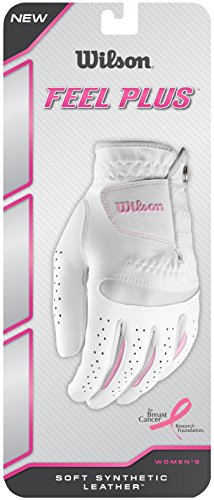 Wilson Damen Golfhandschuh, Größe M, Links, LLH, Weiß, Feel Plus, WGJA00770M