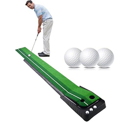 Golftrainermatte mit Autorückkehr und Ballsteller von Signstek für den Innenbereich und Außenbereich